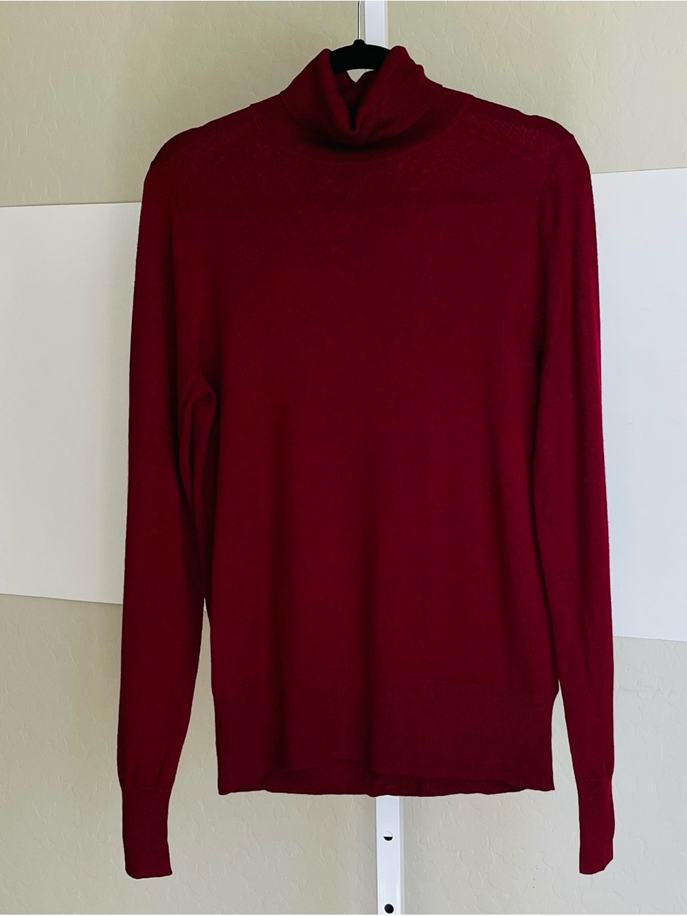 J. Crew Women’s Burgundy Cowl Turtleneck Sweater Merino Wool